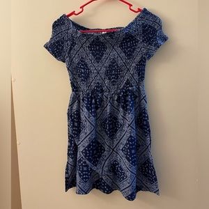 Off the shoulder blue dress